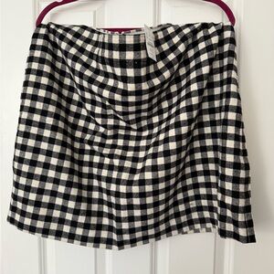 J. Crew Black and White Gingham Mini Skirt